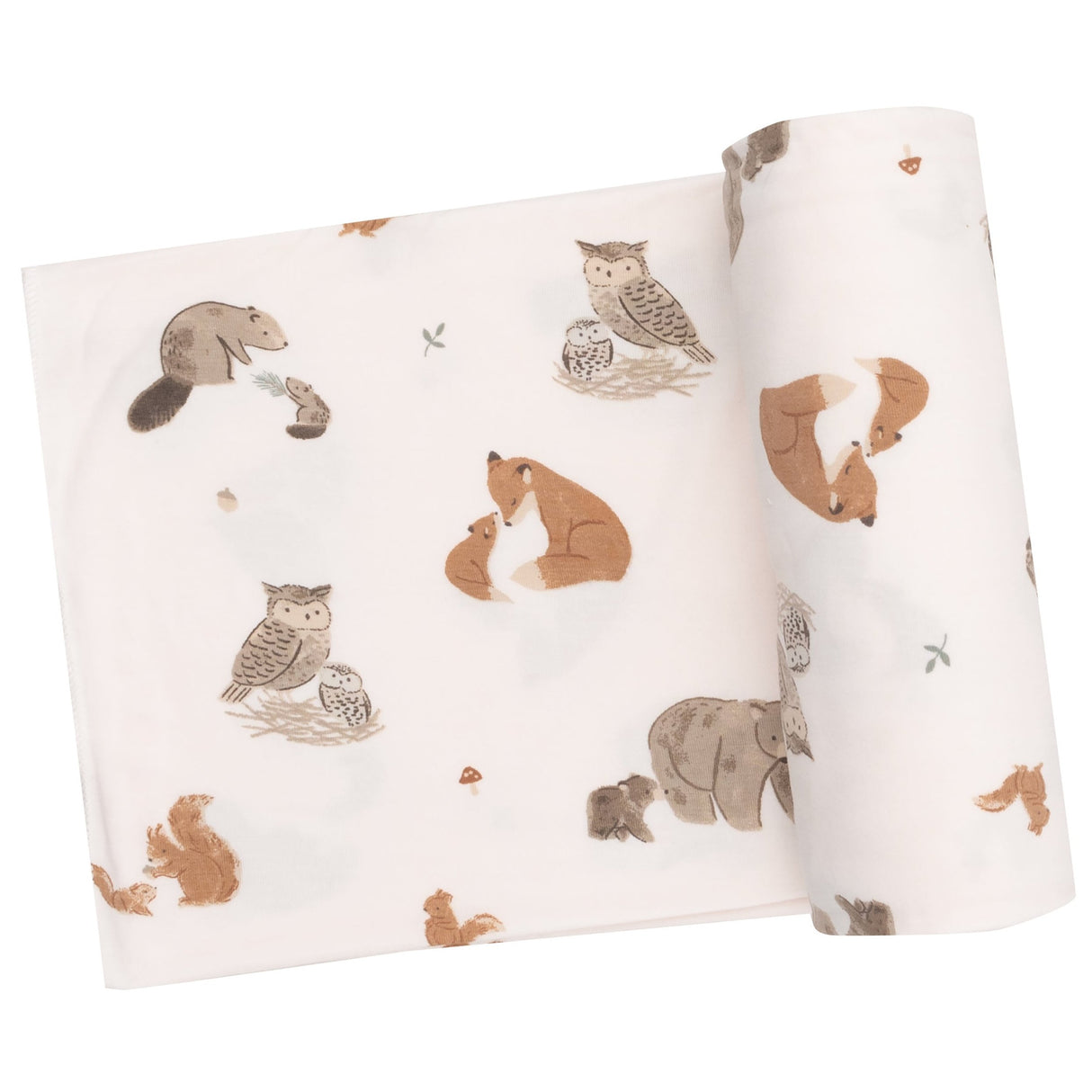 Swaddle Blanket - Mixed Woodland Animals Pink