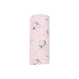 Swaddle Blanket - Gray Elephants - Pink