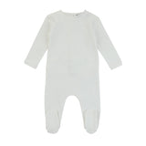 Raw Edge Trim Footie, Ivory Boy - HoneyBug 