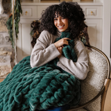 DOUBLE RUCHED FAUX FUR XL THROW BLANKETS