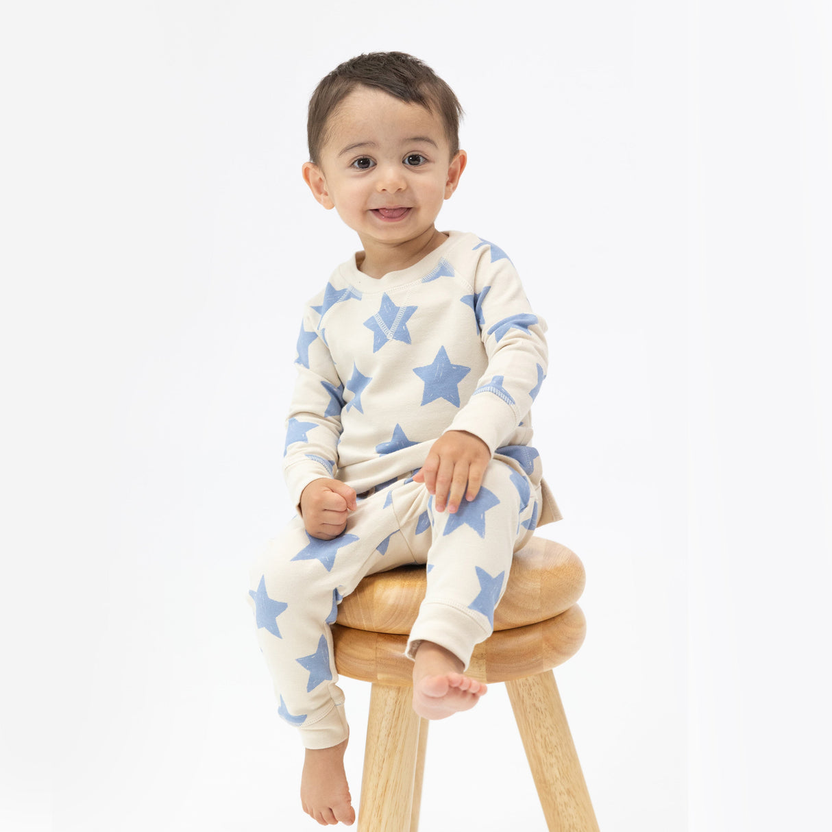 Raglan Sweatshirt And Jogger Set - Sketchy Stars Blue