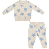 Raglan Sweatshirt And Jogger Set - Sketchy Stars Blue