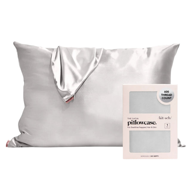 Satin Pillowcase - Silver - HoneyBug 