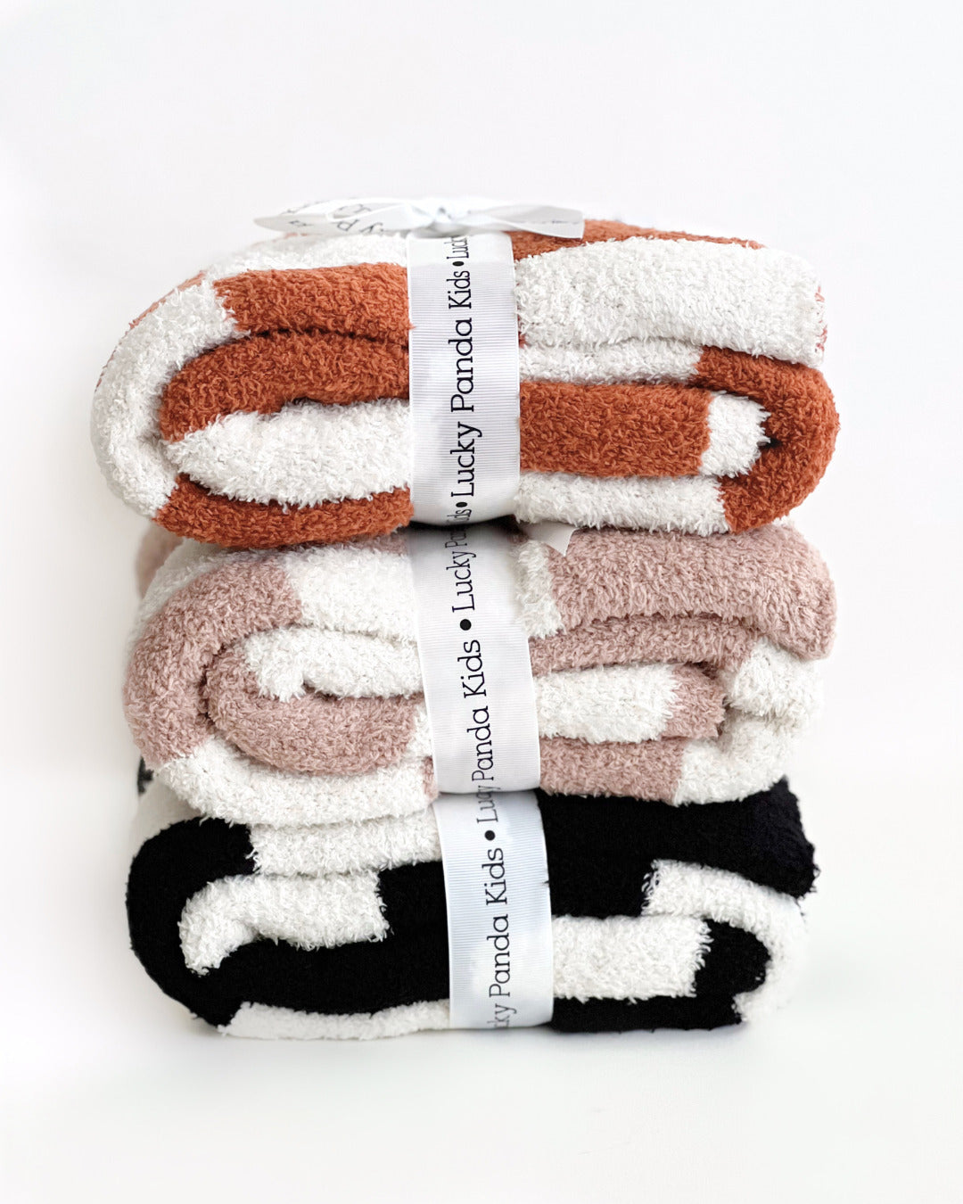 Checkered Plush Blanket | Copper - HoneyBug 