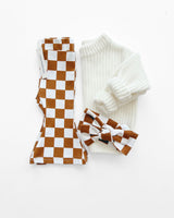 Checkered Flare Pants | Copper - HoneyBug 