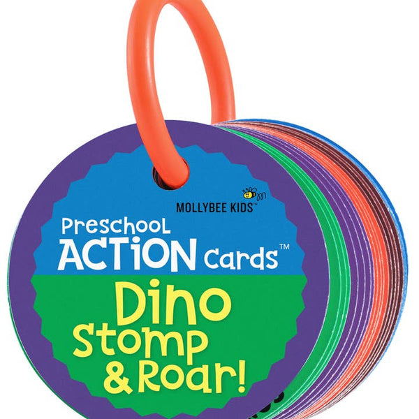 Preschool Action Cards - Dino Stomp and Roar! - HoneyBug 