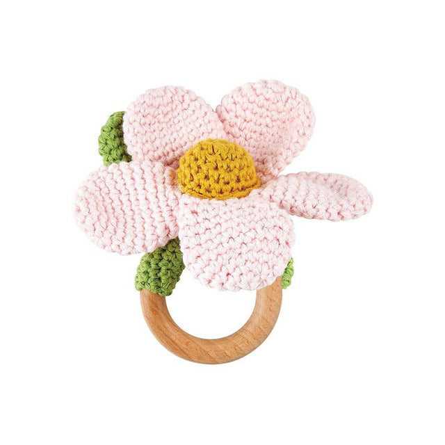 Pink Daisy Rattle - HoneyBug 