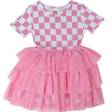 BUBBLEGUM CHECKERS DREAM TUTU DRESS - HoneyBug 