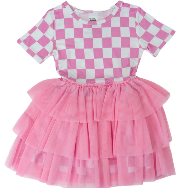 BUBBLEGUM CHECKERS DREAM TUTU DRESS - HoneyBug 