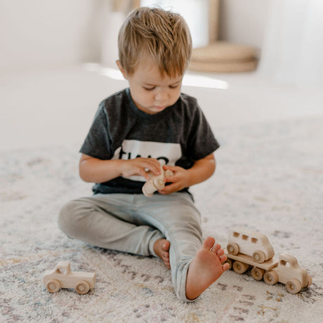 Wooden Cars + Truck + Ramp