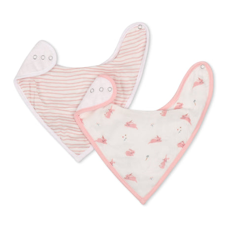 Bunny & Pink Wave Bib Set