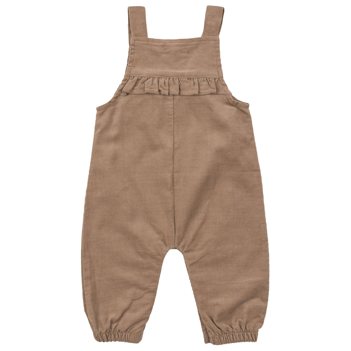 Yoke Ruffle Overall - Solid Cinnamon Swirl