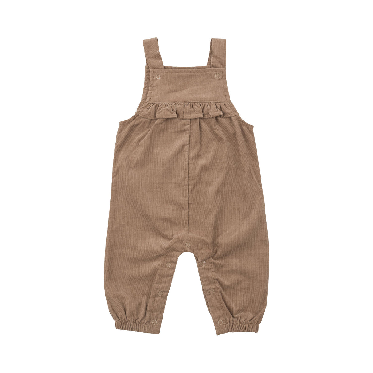 Yoke Ruffle Overall - Solid Cinnamon Swirl