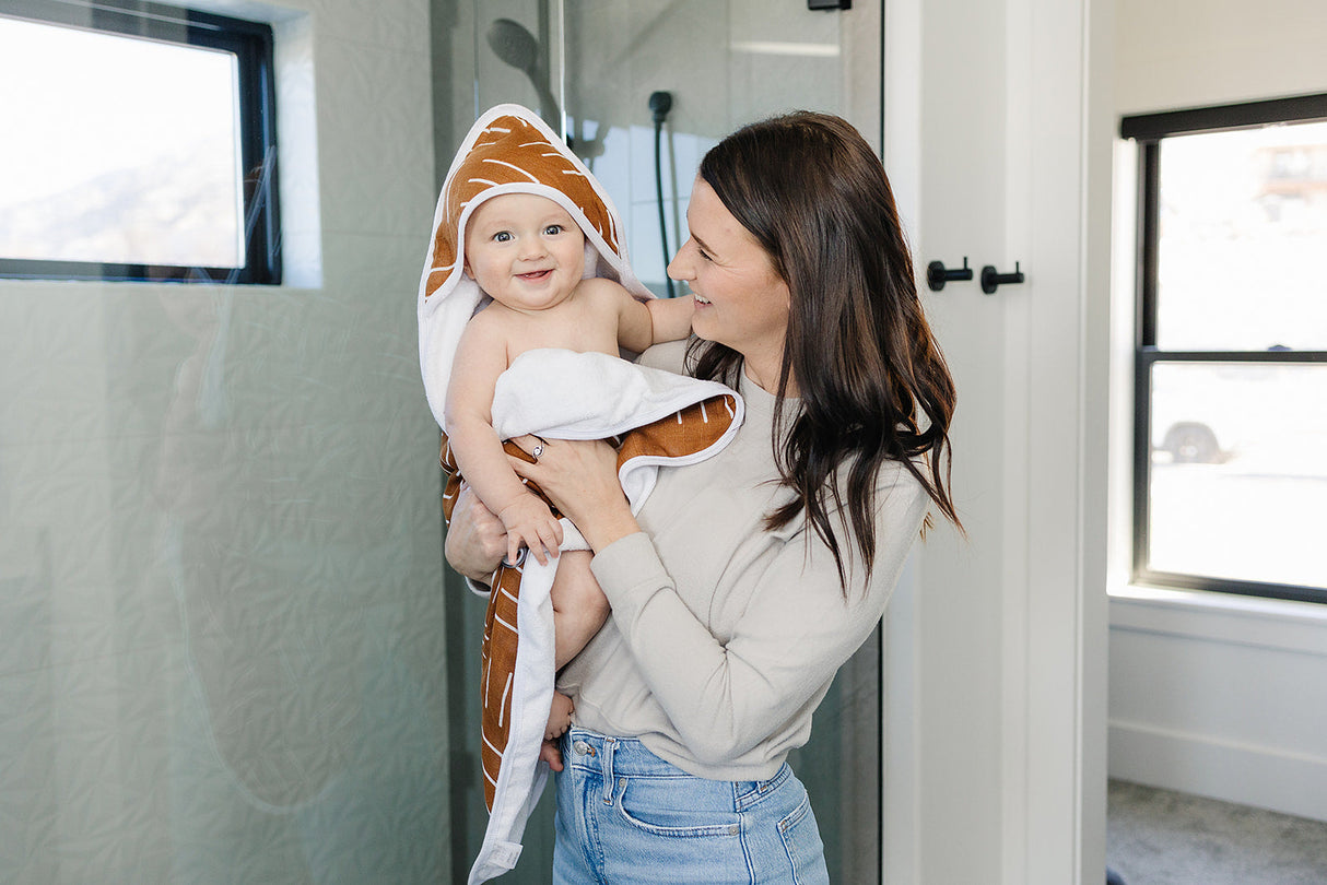 Mustard Mudcloth Muslin Hooded Towel