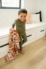 Rust Alpine Plush Blanket - HoneyBug 