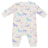 Baseball Collar Romper - Fun Unicorns