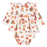 Pumpkin Patch Skirted Bodysuit – Bamboo Fall Baby Outfit - HoneyBug 