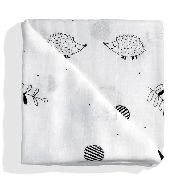 Hedgehog & Acorns Bamboo Swaddle - HoneyBug 