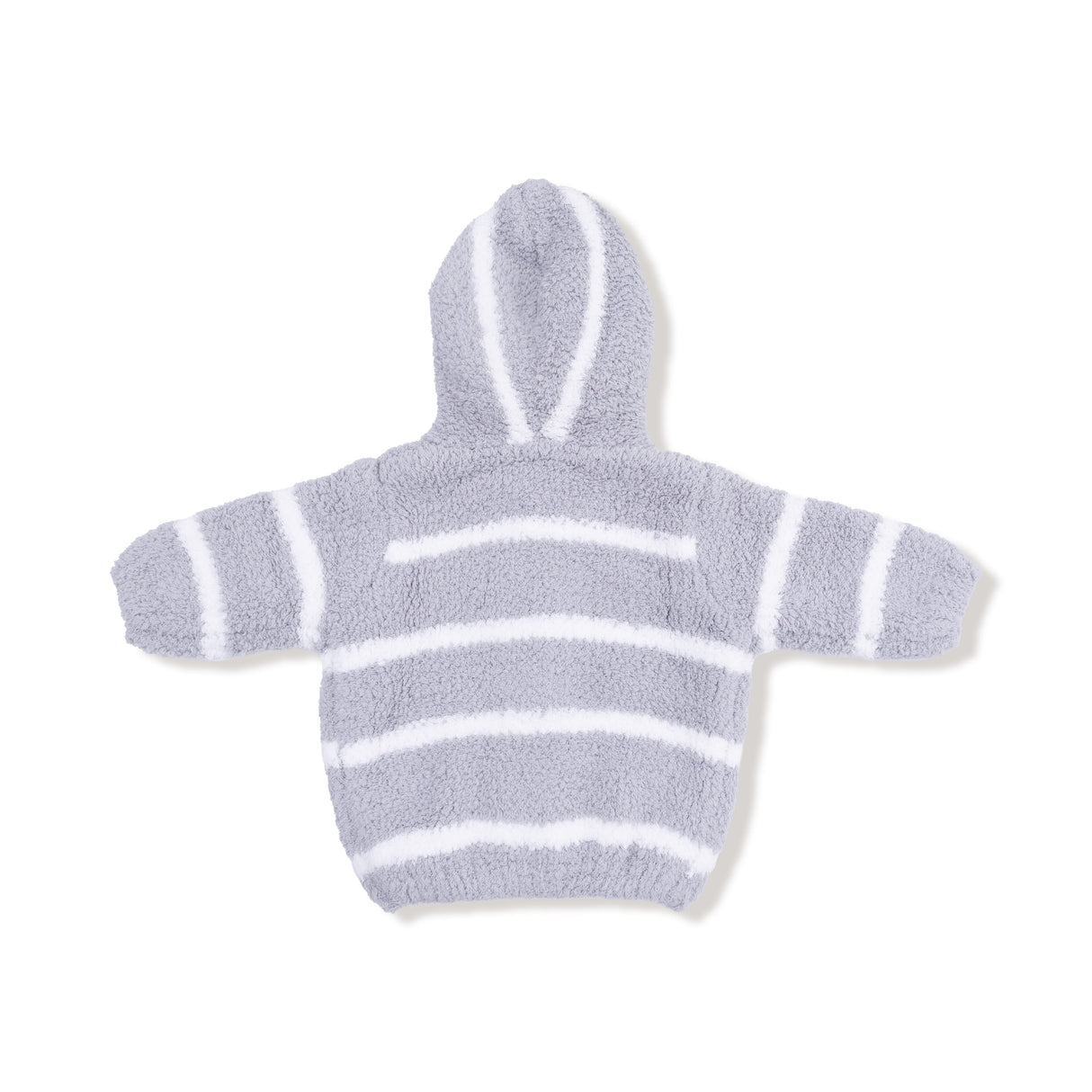 Chenille Hoodie - Grey & Ivory Stripe - HoneyBug 