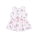 Fancy Hounds with Bows - Peplum Tank Top and Bike Short