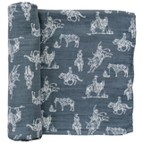 Wild West Muslin Swaddle Blanket - HoneyBug 