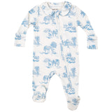 Peter Pan 2 Way Zipper Footie - Farm Toile