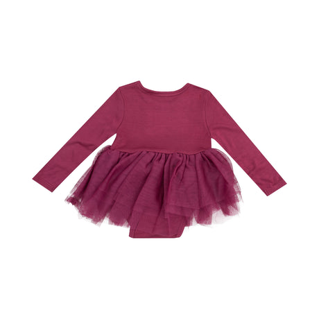 L/S Tutu Bodysuit - Solid Rose Bud