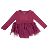 L/S Tutu Bodysuit - Solid Rose Bud