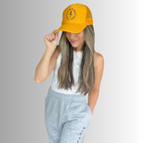 Strong as a mother™ Embroidered Trucker Hat - Yellow - HoneyBug 