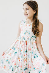 Tonal Rainbow Tank Twirl Dress