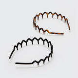 Zig Zag Headband 2pc- Black & Tort