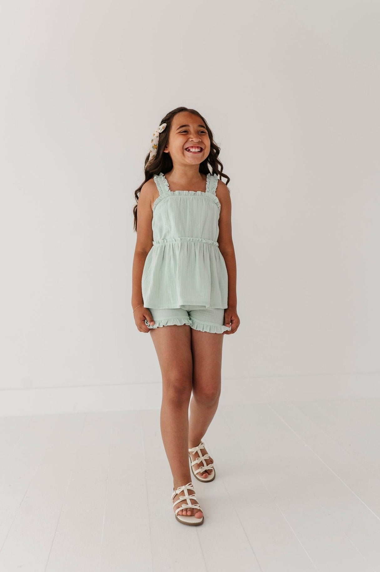 Ruffle Gauze Tank