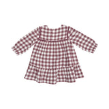 Ladder Trim Dress And Ribbed Legging - Gingham Plum