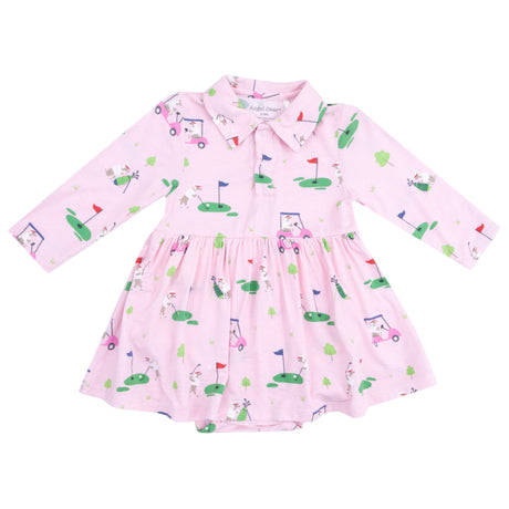 Long Sleeve Polo Bodysuit Dress - HoneyBug 