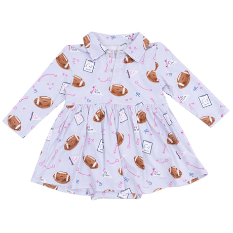 Long Sleeve Polo Bodysuit Dress - HoneyBug 