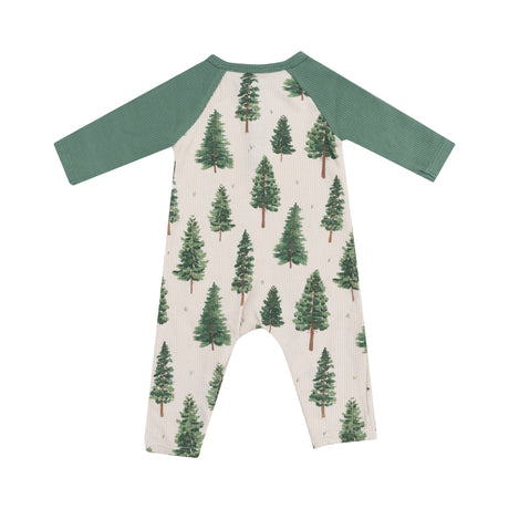 L/S Raglan Romper - Forest Trees