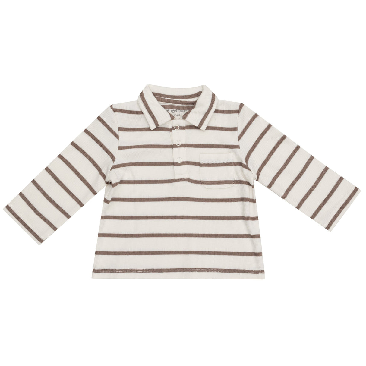 Polo L/S Shirt - Brown Rib Stripe