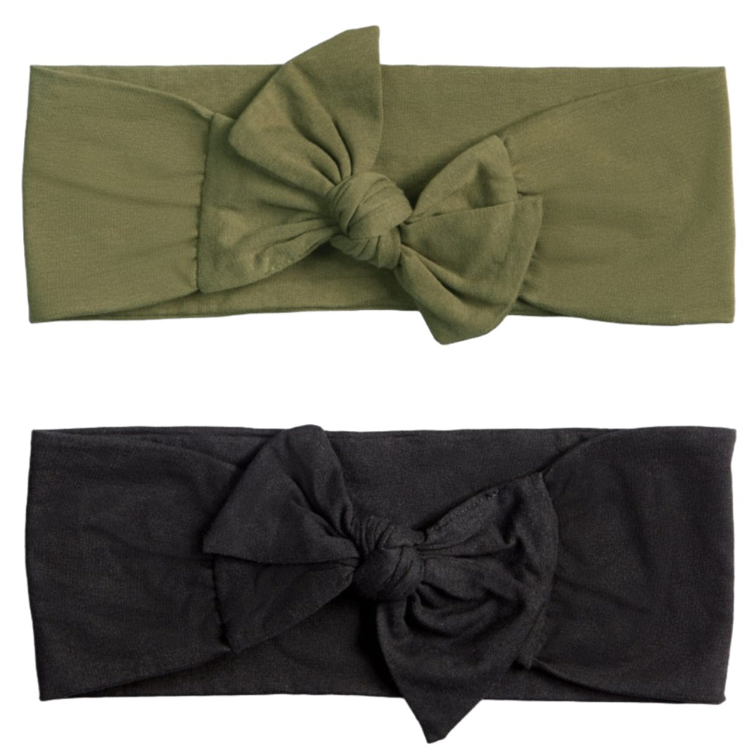 Cotton Adjustable Headband 2pc - Moss