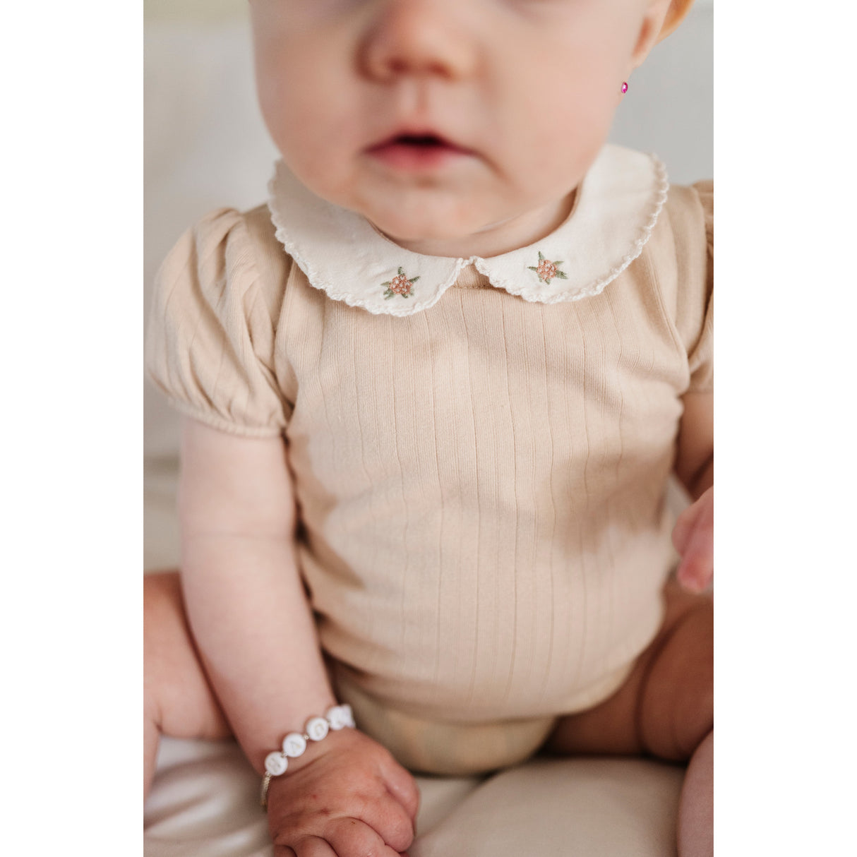 Wide Rib Cotton - Rosebud Collection- Romper - HoneyBug 