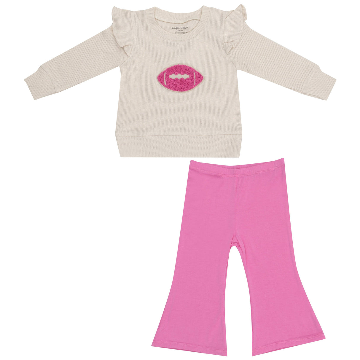 Ruffle Sweatshirt + Pink Bamboo Baby Bells - Footballs Waffle