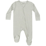 2 Way Zipper Footie - Desert Green Stripe