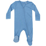 2 Way Zipper Footie - Solid Lichen Blue