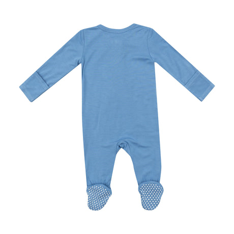 2 Way Zipper Footie - Solid Lichen Blue