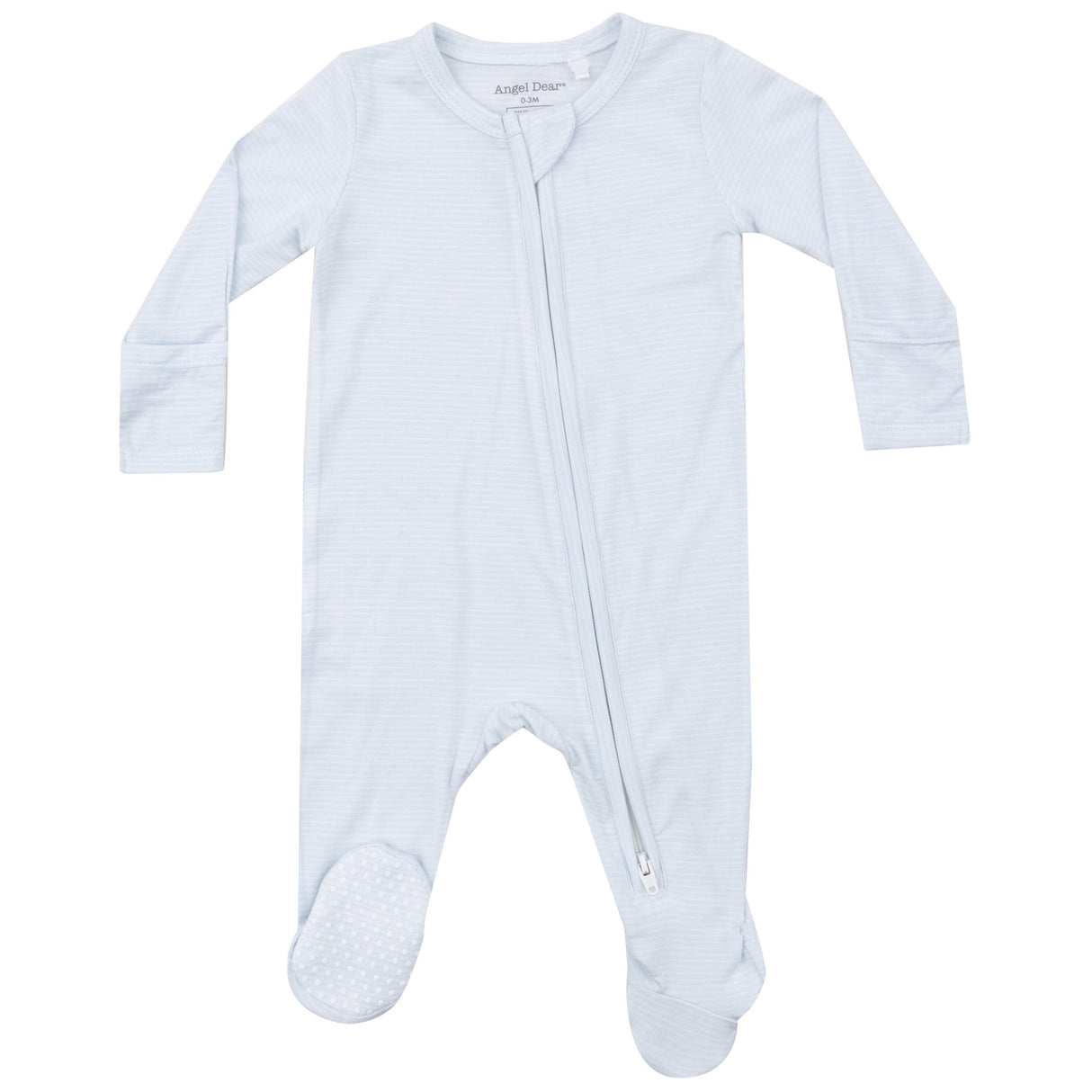 2 Way Zipper Footie - Light Blue Stripe