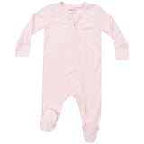 2 Way Zipper Footie - Light Pink Stripe