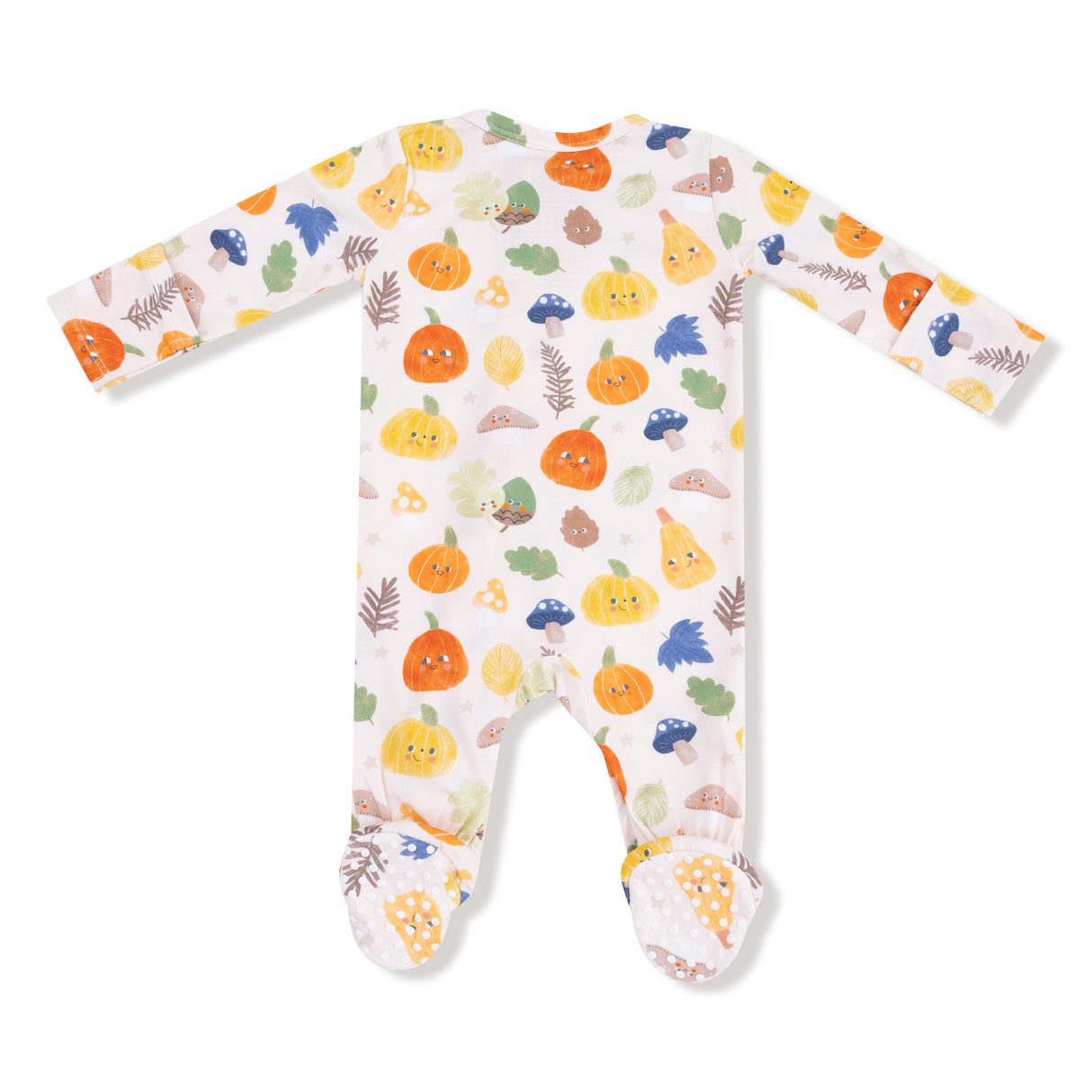 2 Way Zipper Footie - Autumn Pumpkins - HoneyBug 