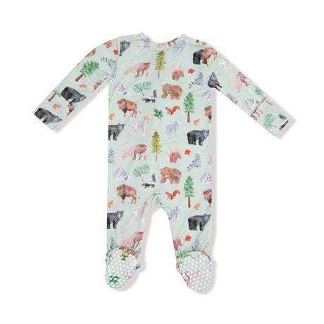 2 Way Zipper Footie - American Woodland Animals - HoneyBug 