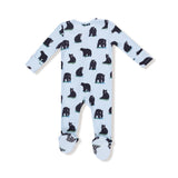 2 Way Zipper Footie - Black Bears - HoneyBug 