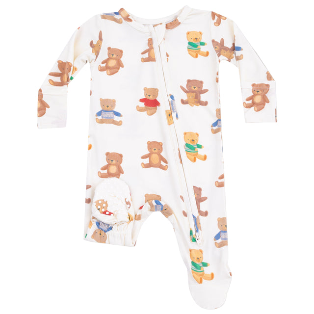 2 Way Zipper Footie - Teddy Bear Collection - HoneyBug 