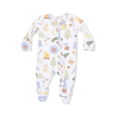Camping Blue - 2 Way Zipper Footie